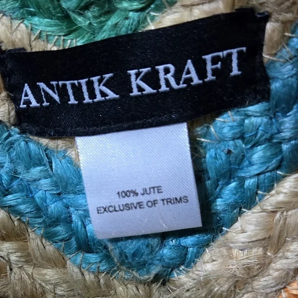 Antik Kraft Colorful Woven  Chevron Jute Tote Bag - Picture 9 of 9